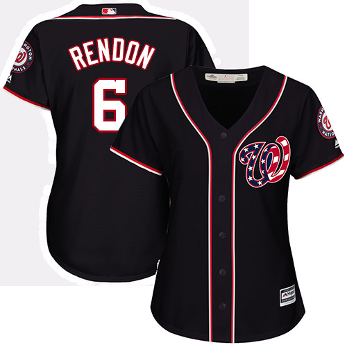 Nationals #6 Anthony Rendon Navy Blue Alternate Women's Stitched MLB Jersey